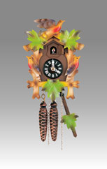 Traditional Cuckoo clock, Art.800_1 Walnut policromated- Cuckoo melody with gong hour on coil gong